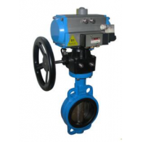 船用日標(biāo)氣動帶手動對夾式蝶閥F7480