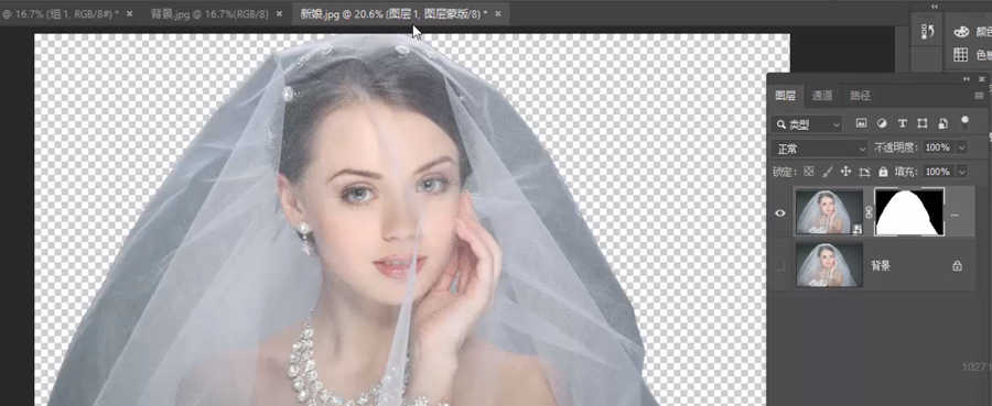 摳取半透明婚紗照片換背景的PS摳圖教程